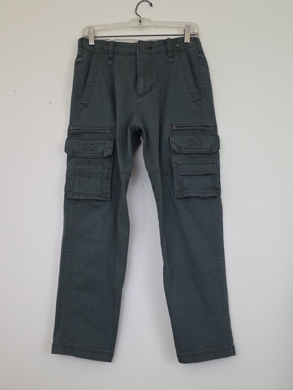 Hollister Green Khaki Cargo Cotton Loose Pants (Read Inseam Change) 28 X 27.5
